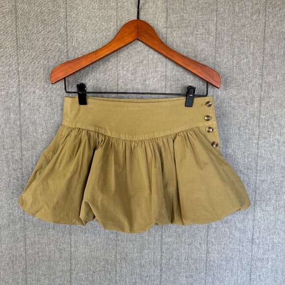 American Eagle AE Olive Green Stretch Bubble Mini Skort Size 8 - Picture 2 of 14